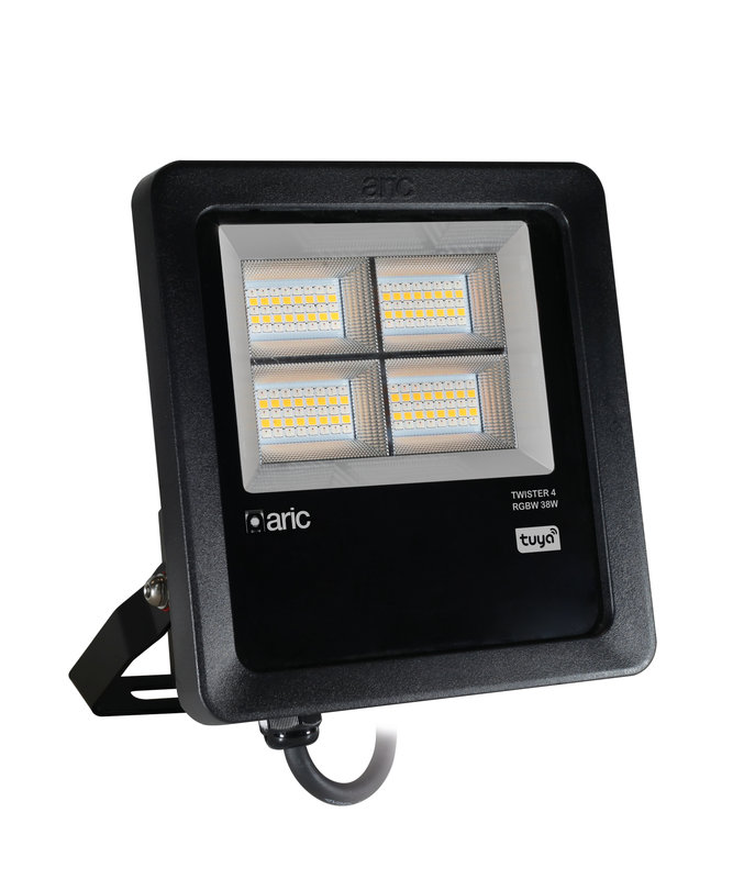 ARIC 51788 - Projecteur Twister 4 Tuya Led 38W Rgb + Blanc 4000K 5000Lm 50000H Corps Alu Noir
