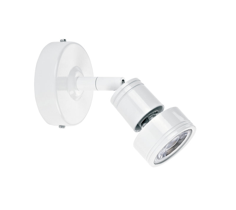 ARIC 0221 - Zao 01 - Spot Sur Patère Gu10, Blanc, A/Ampoule Led 4,2W 3000K 500Lm Incl