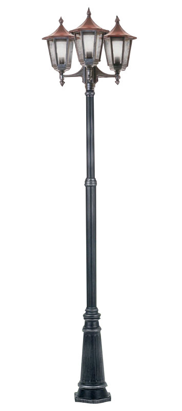 [ARIC-3077] ARIC 3077 - Monaco -Lant.+Mat Ip43 Ik02, Cuivré, E27 3X100W Max., Lpe Non Incl.,Haut.2,55M