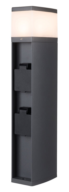 ARIC 51599 - Borne 2 Prises 16A Pour Jardin Ip44 Ik07 Avec Douille G9 35W Max, Anthracite