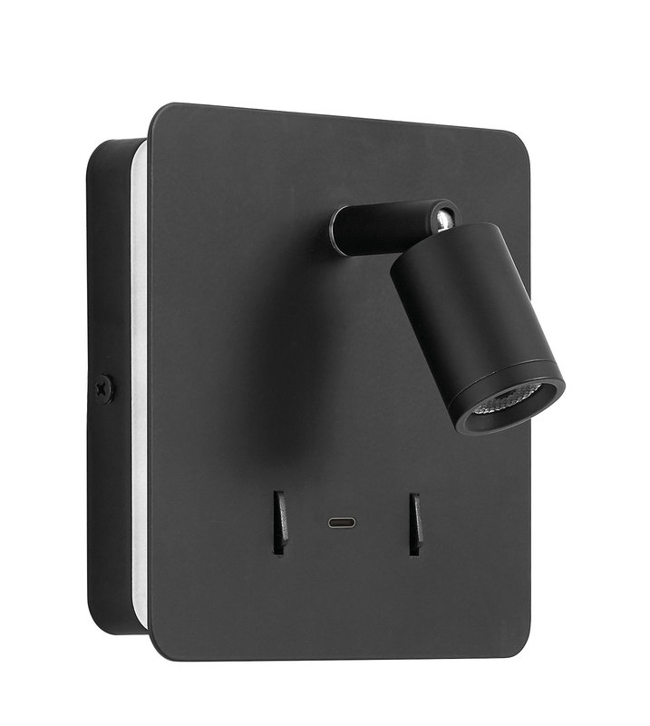 ARIC 51530 - Lizeo - Liseuse Led 3000K 40000H, Avec Éclairage D'Ambiance Et Prise Usb-C, Noir