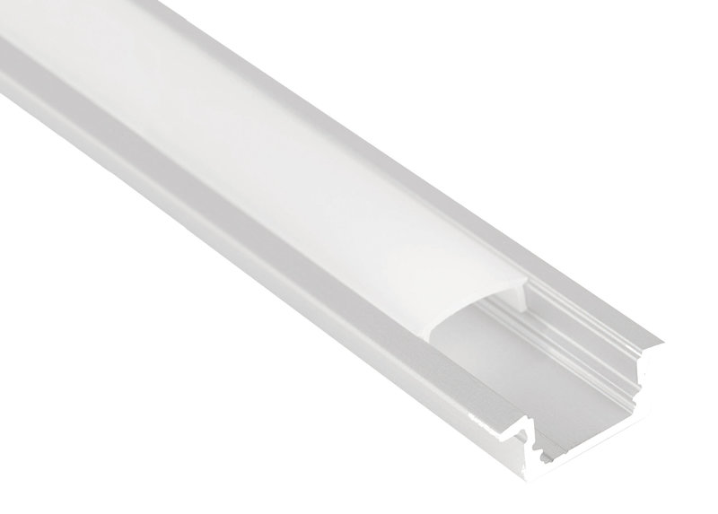 ARIC 55154 - Profilé Aluminium Encastré Pe1 Pour Ruban Led - 2M - Blanc