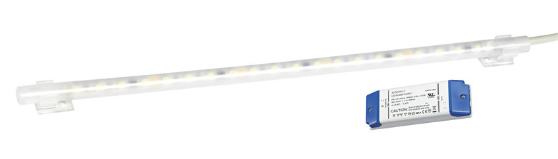 ARIC 55431 - Kit Lumirai Led 24- Profilé Rigide Rond Led Ip20 7,5W 4200K 410Lm, Alim. Fournie