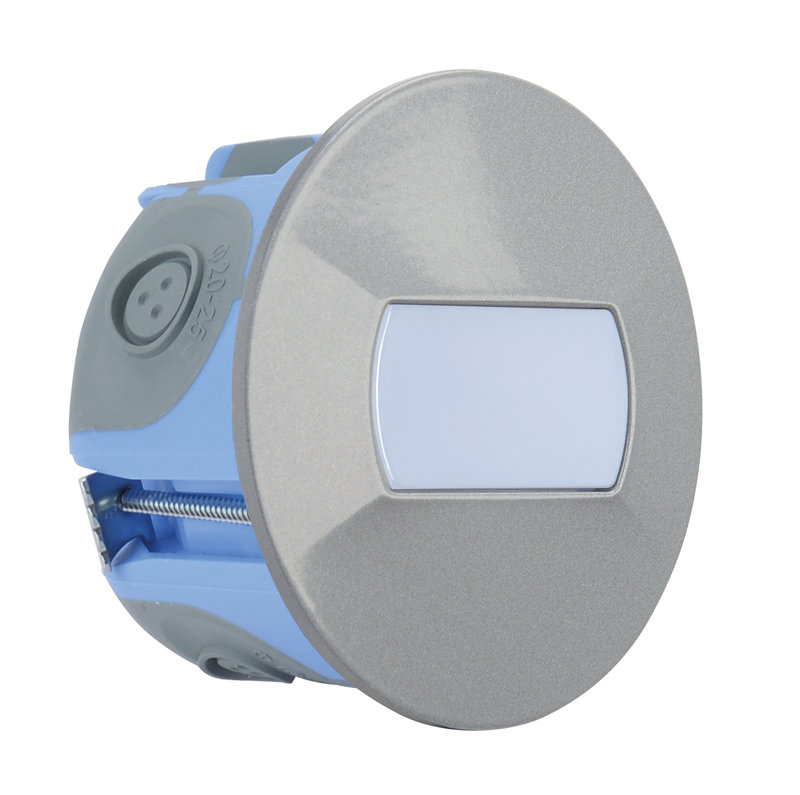 ARIC 5244 - Baliz - Encastré Mur Rond, Fixe, Gris, Led Intég. 1,2W 3000K 7Lm