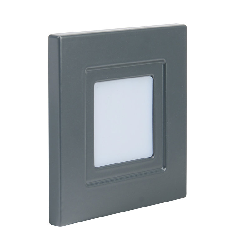 [ARIC-51890] ARIC 51890 - Iso 80 - Encastré Mur Led 1,8W Bleu 6Lm 115° 30000H Face Avant Alu Anthracite