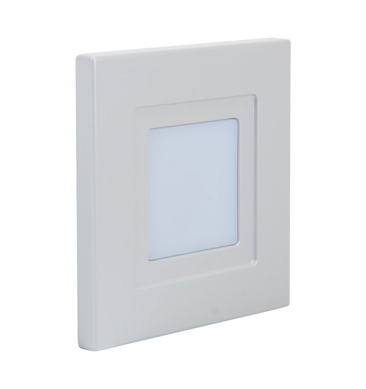 ARIC 51889 - Iso 80 Cct - Encastré Mur Led 1,8W Bleu 6Lm 115° 30000H Face Avant Alu Gris