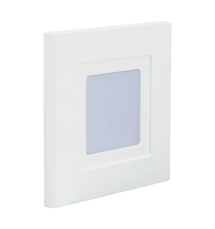 ARIC 51887 - Iso 80 Cct - Encastré Mur Led 1,8W Bleu 6Lm 115° 30000H Face Avant Alu Blanc