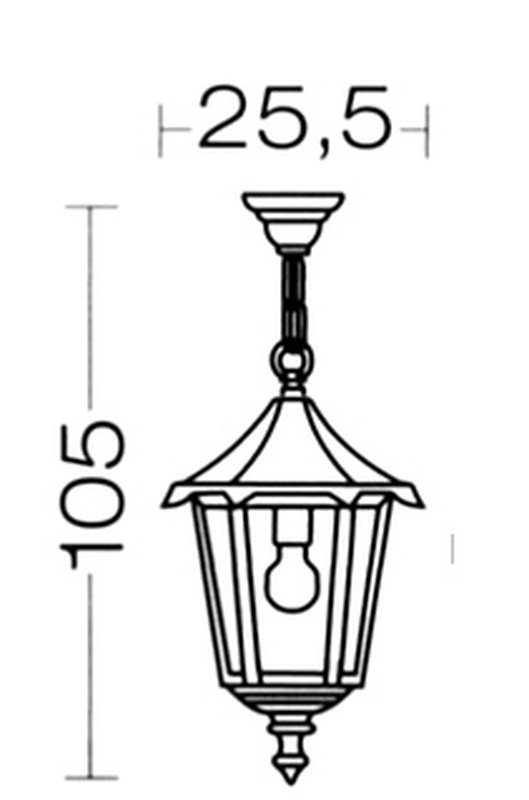 ARIC 3039 - Monaco - Suspension Ext. Ip43 Ik02, Vert, E27 100W Max., Ampoule Non Incl.