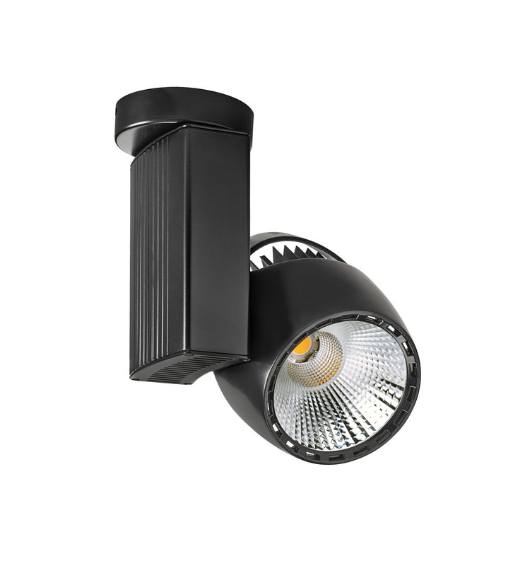 ARIC 50366 - Ikar 01 - Proj. S/Patère, Noir, Angle 65°, Led Intég. 42W 3000K 3800Lm