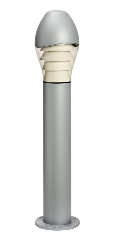 ARIC 4023 - Neway - Borne Ext. Ip65 Ik07, Gris Ral9006, E27 57W Max, Lpe Non Incl., Ht.75Cm