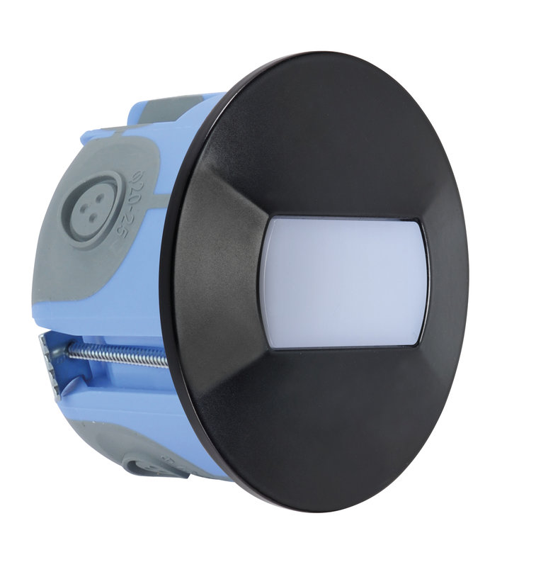 ARIC 51603 - Baliz - Encastré Mur Rond, Fixe, Noir, Led Intég. 1,2W 4000K 8Lm