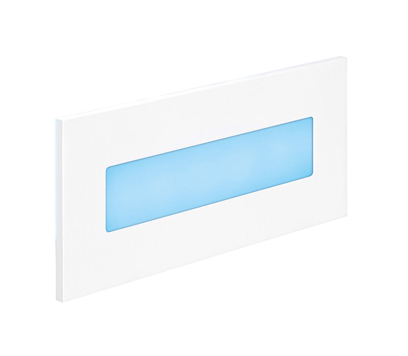 ARIC 50383 - Baliz 3 - Encastré Mur Rectang., Fixe, Blanc, Led Intég. 3,8W Bleu