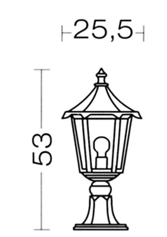 [ARIC-3043] ARIC 3043 - Monaco - Borne Ext. Ip43 Ik02, Vert, E27 100W Max., Ampoule Non Incl., Haut. 53Cm