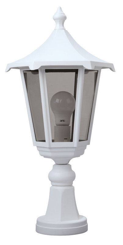 [ARIC-3042] ARIC 3042 - Monaco - Borne Ext. Ip43 Ik02, Blanc, E27 100W Max., Ampoule Non Incl., Haut. 53Cm