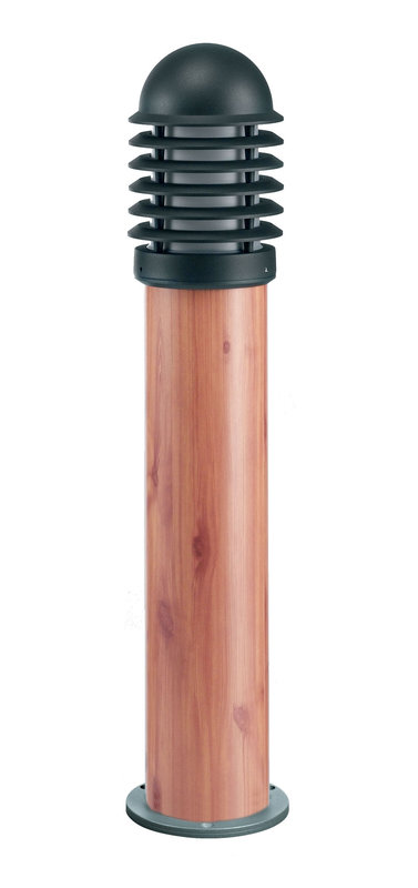 ARIC 1837 - Caleo 1 - Borne Ext. Ip44 Ik07, Graphite/Bois, E27 100W Max., Ampoule Non Incl.