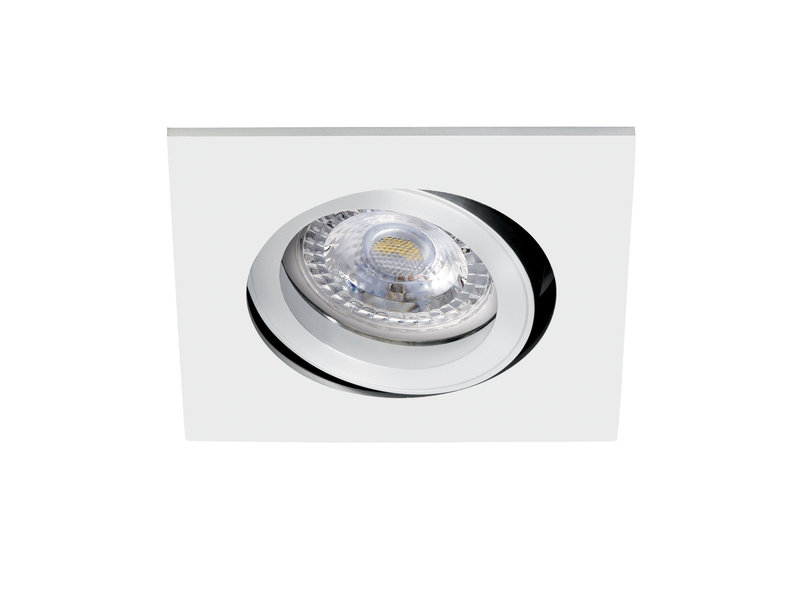 ARIC 51127 - Tipo - Encastré Gu10, Carré, Orientable, Blanc, A/Ampoule Led 6W 4000K 500Lm Incl.