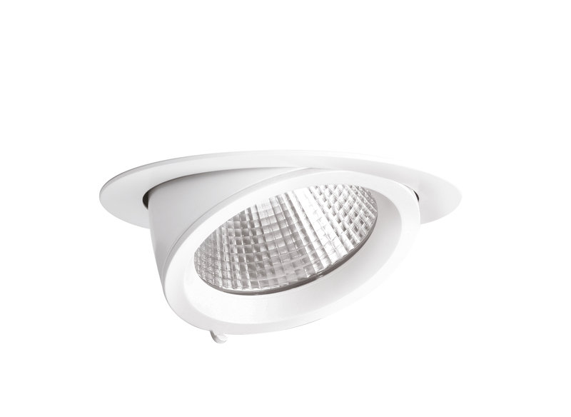 ARIC 50194 - Randy 4 - Downlight Rond, Orientable, Blanc, 70°, Led Intég 41W 3000K 4000Lm