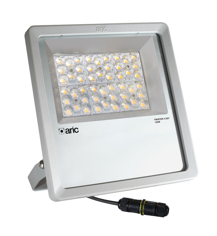 [ARIC-51699] ARIC 51699 - Twister 4 Asy Gris 120W 3000K Ip66 Ik08, Asy 125°X65, 14000Lm 50000H