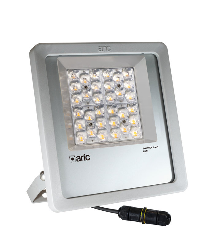 [ARIC-51697] ARIC 51697 - Twister 4 Asy Gris 60W 3000K Ip66 Ik08, Asy 125°X65, 7020Lm 50000H