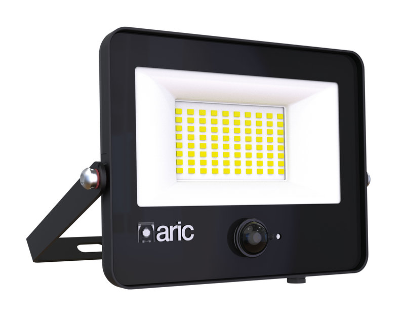 ARIC 51304 - Wink 2 Pir Sensor - Proj. Ext. Ip65 Ik08, Noir, Led 110° 50,6W 3000K 5000Lm