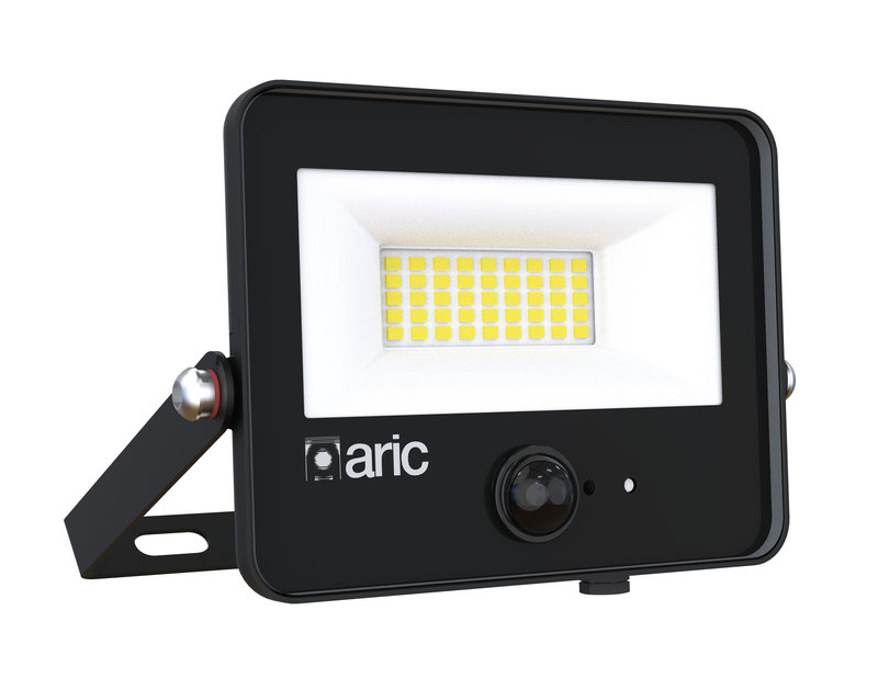 ARIC 51302 - Wink 2 Pir Sensor - Proj. Ext. Ip65 Ik08, Noir, Led 110° 30W 3000K 3000Lm