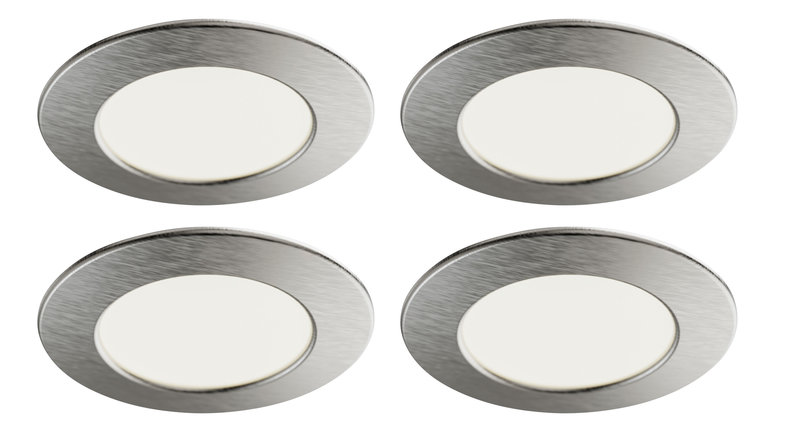 ARIC 51851 - Kit Meubled 230V - Encastrés Ip20 Ronds Fixes Alu, Led 9W Cct 3-4-5000K 4X180Lm