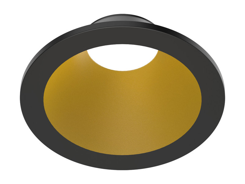 ARIC 51847 - Collerette Métal Aimantée Pour Encastré Ef4, Ronde, Couleur : Noir/Doré
