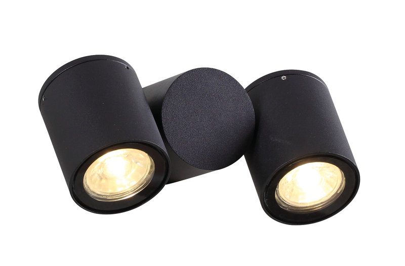 ARIC 50917 - Topaze - Appl. Mur Ext. Ip54 Ik08, 2 Têtes, Lpes Led 4,2W 3000K 500Lm Incl.