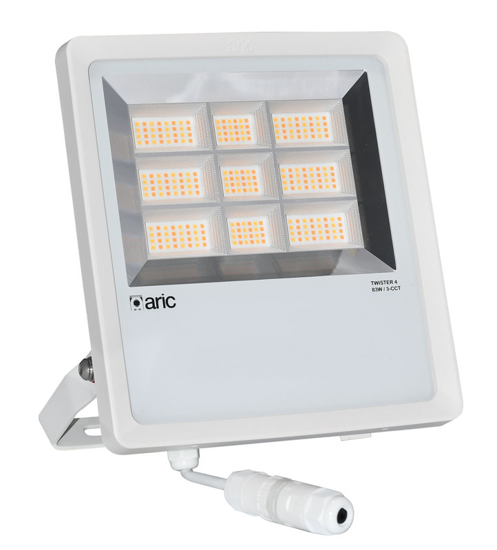 ARIC 51923 - Twister 4 Blanc 83W 3Cct Ip66 Ik08 2200K/3000K/4000K 12870Lm 90° 50000H