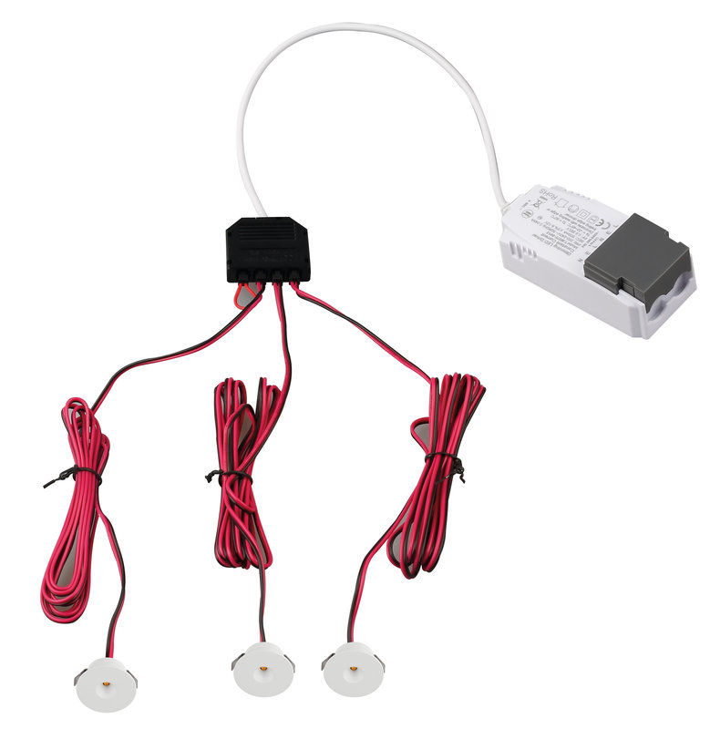 ARIC 51841 - Kit 3 Spots Shark Alu Blanc Led 6,5W 3X130Lm 3000K 50000H Dimmables