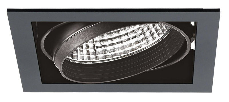 ARIC 51215 - Kit Quadra Mono -Downlight Orient. Noir, Module Led 34W 4000K 40° 3400Lm Incl