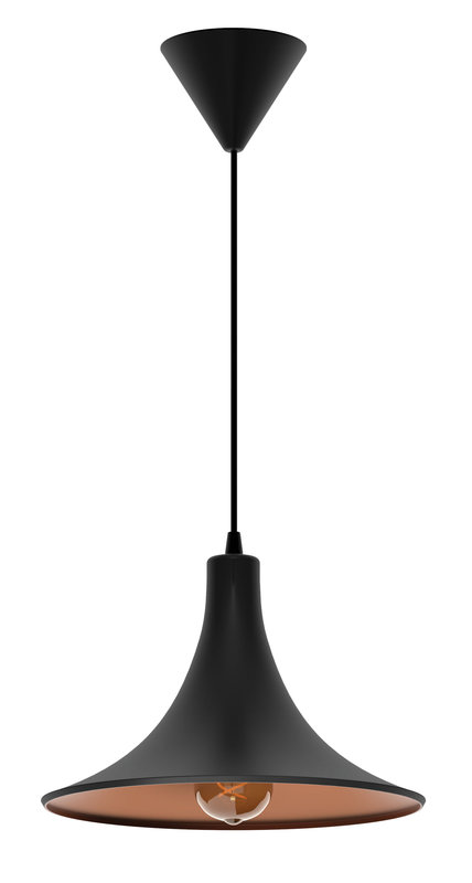 ARIC 4174 - Suspension Déco Cymba E27, Noir/Doré, Ampoule Non Fournie