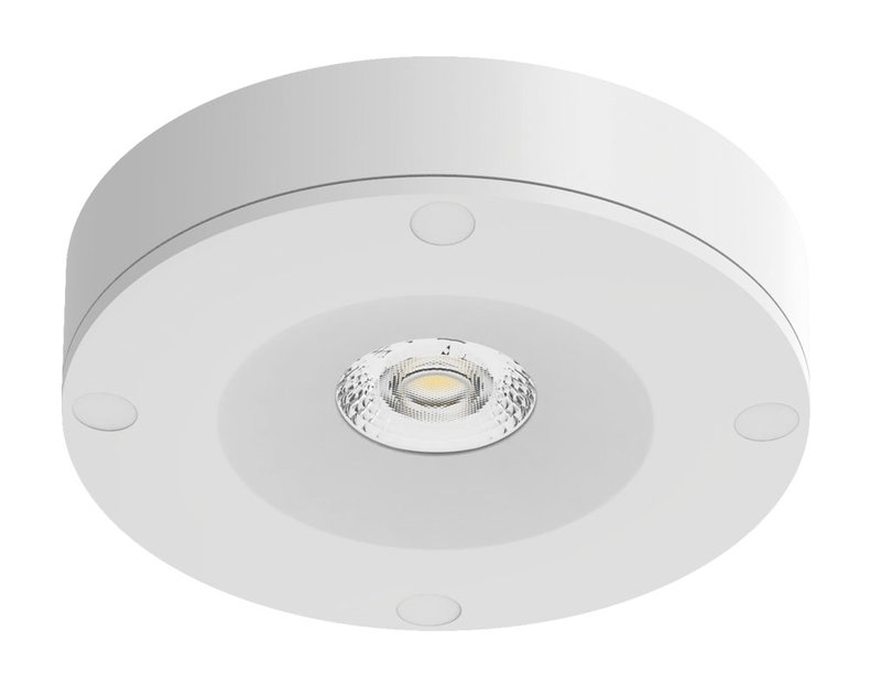 ARIC 51949 - Plafonnier Elios Ip65 Ik08 Led Cct 3000/4000K 5,5W 40° 550Lm Ugr22 50000H, Blanc