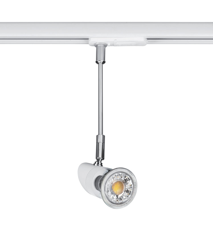 [ARIC-1278] ARIC 1278 - Comete 129 - Spot Rail 1 All. Gu10, Blanc, A/Ampoule Led 4,2W 3000K 500Lm Incl