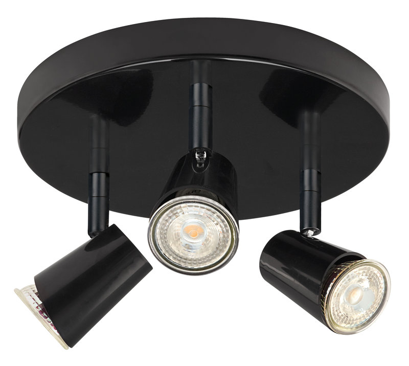 ARIC 4162 - Judy P3-Plafonnier 3 Spots Gu10, Noir, A/Lpes Led 3,6W 3000K 400Lm Dimm. Incl