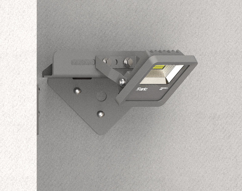 ARIC 51740 - Fixation Murale Pour Projecteur Twister 4 Pour Angle Intérieur, Gris