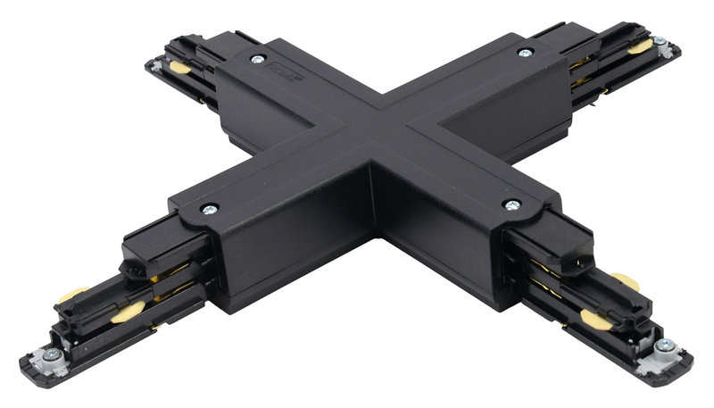 ARIC 16163 - Connecteur En Croix Pour Rail Dali 023 - Noir
