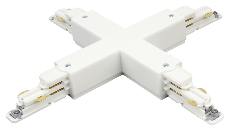 ARIC 16162 - Connecteur En Croix Pour Rail Dali 023 - Blanc