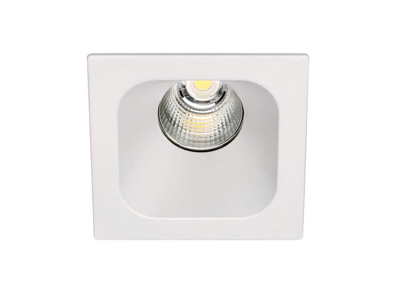 ARIC 50445 - Ivaro - Downlight Carré Fixe Blanc, Ip44, Led Intég. 40° 13W 4000K 1100Lm