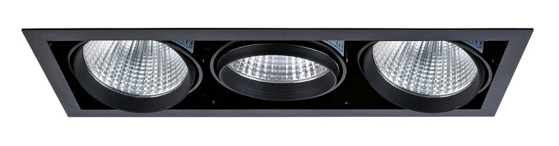 ARIC 51276 - Kit Quadra Tertio -Downlight Orient. Noir, 3 Mod. Led 34W 4000K 40° 3400Lm Incl