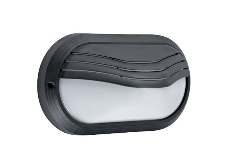 ARIC 2201 - Ovo 270Tp - Hublot Ext. Ip65 Ik10, Ovale, Noir, E27 40W Max., Ampoule Non Incl.