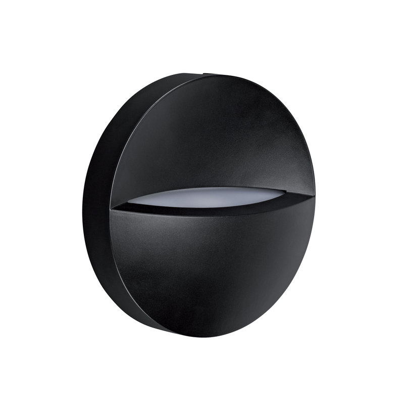 [ARIC-50217] ARIC 50217 - Cantor - Applique Mur Ext. Ip65 Ik07, Rond, Noir, Led Intég. 9,5W 4000K 340Lm