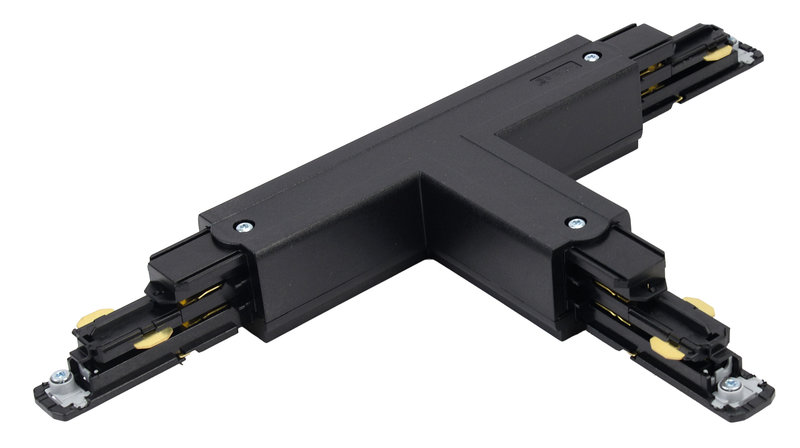 ARIC 16155 - Connecteur En T Pour Rail Dali 023 - Terre Externe - Droite - Noir