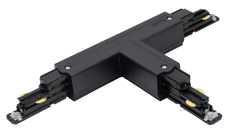 ARIC 16159 - Connecteur En T Pour Rail Dali 023 - Terre Interne - Droite - Noir