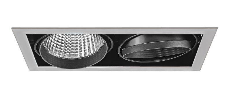 ARIC 50476 - Kit Quadra Duo -Downlight Orient. Gris, 2 Mod. Led 26,6W 3000K 40° 3200Lm Incl