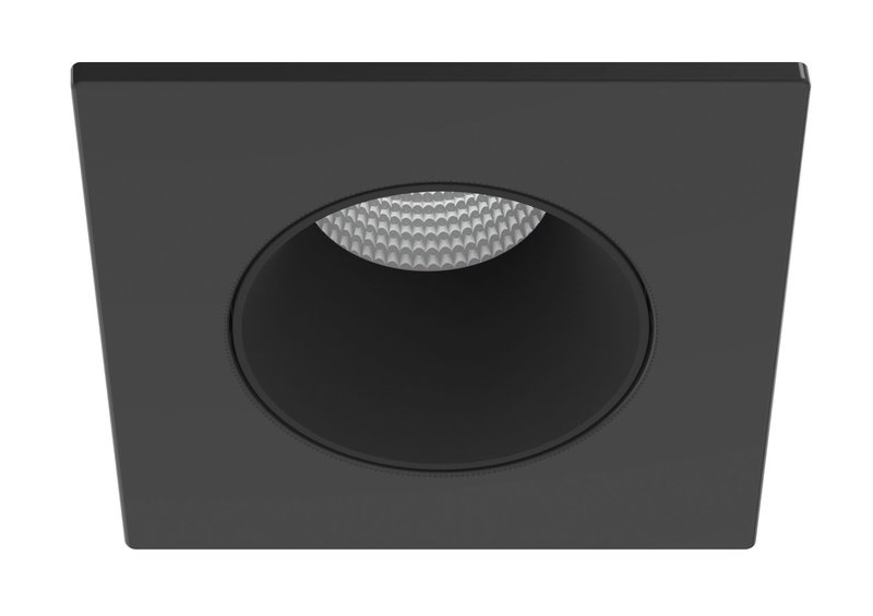 ARIC 11044 - Collerette Métal Pour Encastré Ef8, Carrée, Couleur : Noir
