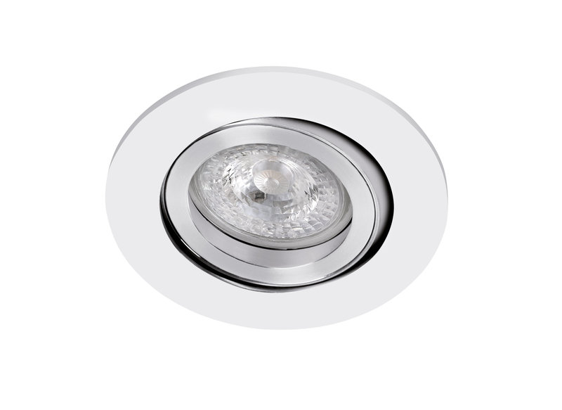 ARIC 4144 - Tipo R-230 - Encastré Gu10, Rond, Orientable Et Basc., Blanc, Ampoule Non Incl.
