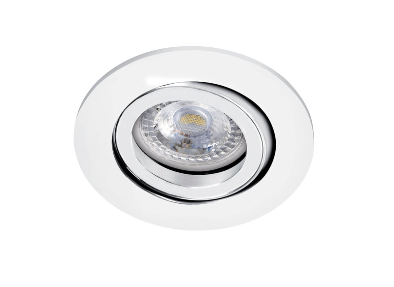 ARIC 51005 - Tipo R - Encastré Gu10 Rond, Orientable, Blanc, A/Ampoule Led 6,6W 3000K 680Lm Incl