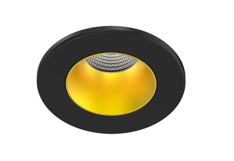 ARIC 11032 - Encastré Ef8 Ip65 Ik07 5/7W 3Cct 2700/3000/4000K 500Lm Dimmable Noir/Doré
