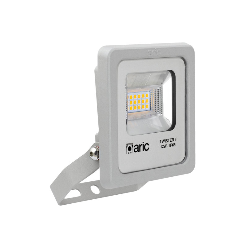 ARIC 50830 - Twister 3 - Proj. Ext. Ip65 Ik08, Gris, 90° Led Integ. 12.5W 4000K 1550Lm